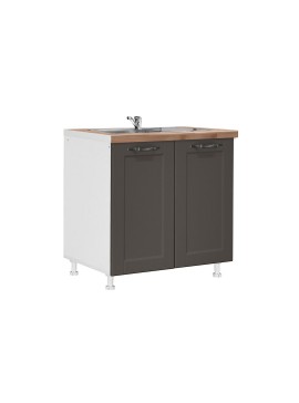 MATIS Επιδαπέδιο ντουλάπι νεροχύτη κουζίνας CONTEMPO D80S Γκρι ανθρακί 80x60x85εκ. MATISKD80S65