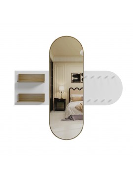 ΕΠΙΠΛΟ ΕΙΣΟΔΟΥ ΜΕ ΚΑΘΡΕΦΤΗ CHERYL HM9049.12 ΜΕΛΑΜΙΝΗ ΛΕΥΚΗ-SONAMA 125x40x120Yεκ.