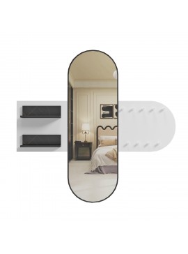 ΕΠΙΠΛΟ ΕΙΣΟΔΟΥ ΜΕ ΚΑΘΡΕΦΤΗ CHERYL HM9049.11 ΛΕΥΚΗ ΜΕΛΑΜΙΝΗ-ΜΑΥΡΟ ΜΑΡΜΑΡΟ 125x40x120Yεκ.