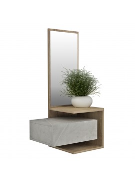 Intrahome ΕΠΙΠΛΟ ΕΙΣΟΔΟΥ ΤΟΙΧΟΥ ΜΕ ΚΑΘΡΕΠΤΗ LILONGWEKUCASABLANCALCASABLANCA_LUMPURERLEYIVRY-SUR-SEINECASABLANCA .12 ΜΕΛΑΜΙΝΗ ΦΥΣΙΚΟ-ΓΚΡΙ ΠΕΤΡΑ 49,1x31,3x90Υεκ intraho-1646274