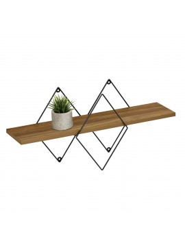 ΕΠΙΤΟΙΧΙΟ ΡΑΦΙ CHANTRIA HM8934.11 ΜΕΛΑΜΙΝΗ ΣΕ ΟΑΚ ΧΡΩΜΑ-ΜΕΤΑΛΛΟ ΜΑΥΡΟ 60x14x36Υεκ.