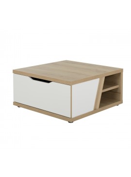 Insi Epura τραπεζάκι σαλονιού 81x81x39εκ. Silva Oak / White  0121.GM22 