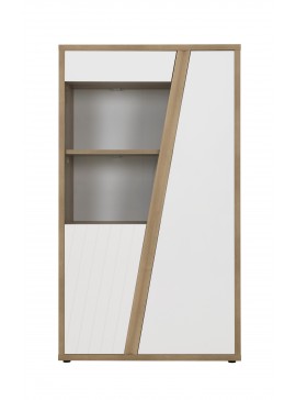 Insi Epura βιτρίνα με 2 πόρτες 109x45x191εκ. Silva Oak / Λευκό  014.GM73 