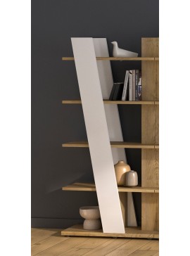 Insi Epura βιβλιοθήκη 90x40x187εκ. Silva Oak / Λευκό  0161.GM21 