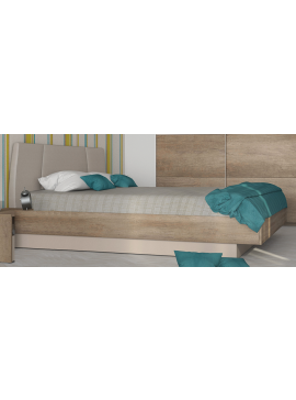 Κρεβάτι ξύλινο με δερμάτινη/ύφασμα EVROS 160x190 DIOMMI 45-161 DIOMMI45-161