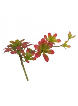 Artekko Xuactas Τεχνητό Κλωνάρι Παχύφυτο Πλαστικό Πράσινο/Κόκκινο (30x14x16)cm Artekko F2621-BURG