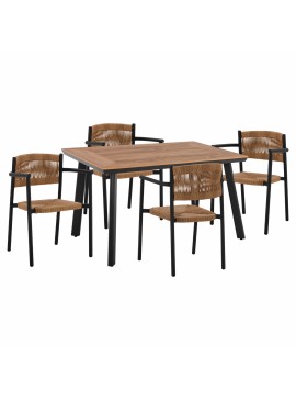 ΣΕΤ ΤΡΑΠΕΖΑΡΙΑ 5ΤΜΧ ΜΕ ΤΡΑΠΕΖΙ POLYWOOD 120Χ80 & ΠΟΛΥΘΡΟΝΕΣ ΑΝΘΡΑΚΙ FB911430