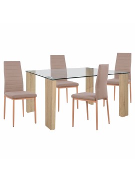 ΣΕΤ ΤΡΑΠΕΖΑΡΙΑ 5ΤΜΧ ΜΕ ΤΡΑΠΕΖΙ MORGAN 140Χ80X75 & ΚΑΡΕΚΛΕΣ LADY ΜΠΕΖ FB911407