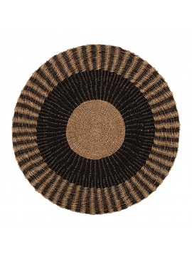 ΧΑΛΙ ΣΤΡΟΓΓΥΛΟ KIRKI FB97845 ΑΠΟ ΦΥΣΙΚΕΣ ΙΝΕΣ SEAGRASS ΜΑΥΡΟ-ΦΥΣΙΚΟ Φ200εκ.