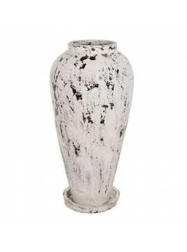 ΔΙΑΚΟΣΜΗΤΙΚΟ ΒΑΖΟ ΔΑΠΕΔΟΥ ΜΕ ΒΑΣΗ-ΠΙΑΤΑΚΙ LAUREL FB97937 ΤΕΡΑΚΟΤΑ- ΛΕΥΚΗ ΠΑΤΙΝΑ Φ45x100Y εκ.