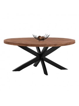 ΤΡΑΠΕΖΙ OVAL 6εκ.ΠΑΧΟΣ ΑΠΟ ΜΑΣΙΦ ΞΥΛΟ MANGO 210Χ100Χ78Υεκ. FB98483