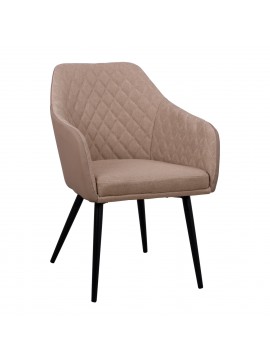 ΠΟΛΥΘΡΟΝΑΚΙ CHARLES FB98522.07 ΜΕ ΥΦΑΣΜΑ ΜΠΕΖ & PU ΜΠΕΖ 57x63x83Υ εκ.