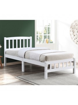 WOODWELL Ε7336FELIX Κρεβάτι Μονό για Στρώμα 90x190cm, Ξύλο Άσπρο 99x200x89(Στρώμα 90x190)cm Ε7336