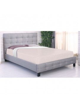 WOODWELL Ε8050,4FIDEL Κρεβάτι Διπλό για Στρώμα 180x200cm, Ύφασμα Γκρι 188x215x107cm Ε8050,4