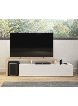 Insi  Fizz πολυμορφικό έπιπλο τηλεόρασης με led 150x40/136x46εκ. Light Kronberg Oak/White   015.GM22 