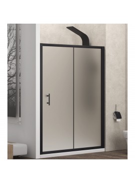 KARAG  FLORA Καμπίνα από τοίχο σε τοίχο με σατινέ κρύσταλλο FLORA 500 Μαύρη KARAG 110x190cm KARAG-5206836649368