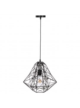 ΦΩΤΙΣΤΙΚΟ ΟΡΟΦΗΣ ΚΡΕΜΑΣΤΟ HM4067 ΜΑΥΡΟ ΜΕΤΑΛΛΙΚΟ ΔΙΚΤΥΩΤΟ ΚΑΠΕΛΟ 36x30x130Υεκ.