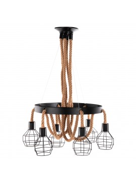 Intrahome ΦΩΤΙΣΤΙΚΟ ΟΡΟΦΗΣ ΚΡΕΜΑΣΤΟ 6ΦΩΤΟ ΜΕΤΑΛΛΟ ΜΑΥΡΟ-ΣΧΟΙΝΙ Φ54-60x125Υεκ. intraho-1648181