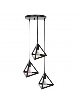 ΦΩΤΙΣΤΙΚΟ ΟΡΟΦΗΣ ΚΡΕΜΑΣΤΟ HM4182 3 ΜΑΥΡΑ ΜΕΤΑΛΛΙΚΑ ΚΑΠΕΛΑ ΠΥΡΑΜΙΔΑ Φ23x124Υεκ.