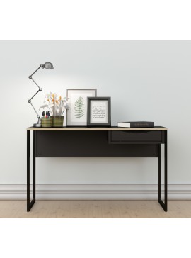Insi Function Plus γραφείο με 1 συρτάρι 110x48,4x76,8εκ. Μαύρο / Δρυς  0111.TV15 