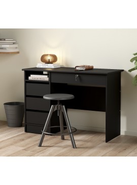 Insi Function Plus γραφείο με 4 συρτάρια 109,3x48,5x75,6εκ. Μαύρο  0111.TV19 