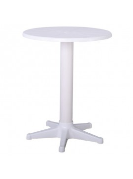 WOODWELL GAZ Τραπέζι Κήπου - Βεράντας, PP Άσπρο Φ60cm H.73cm Ε395,1