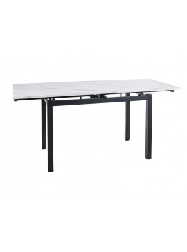 STÓŁ GD017 BIAŁY EFEKT MARMURU/CZARNY MAT 110(170)x74 DIOMMI-80-3600