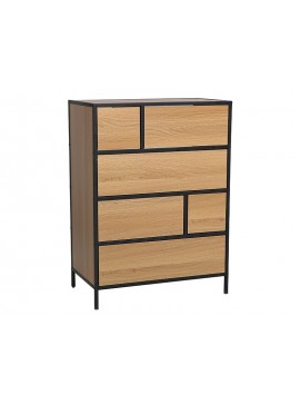 KOMODA GEO K6 DĄB/CZARNY DIOMMI-80-2738