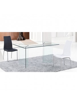 WOODWELL GLASSER Τραπέζι - Γραφείο Διάφανο Γυαλί 12mm 150x90x75cm ΕΜ727