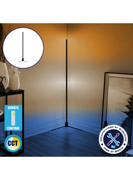 GLOBO-150-10 GloboStar® Μοντέρνο Minimal Επιδαπέδιο Μαύρο Φωτιστικό 150cm LED 24 Watt με Ασύρματο Χειριστήριο Αφής 2.4G RF & Dimmer CCT - Ψυχρό - Ημέρας - Θερμό GloboStar ALIEN Design GLOBO-150-10