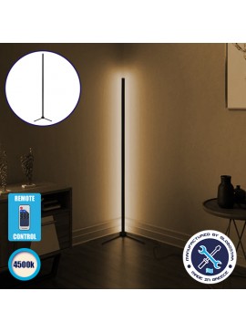 GLOBO-200-2 GloboStar® Μοντέρνο Minimal Επιδαπέδιο Μαύρο Φωτιστικό 200cm LED 32 Watt με Ασύρματο Χειριστήριο RF & Dimmer Φυσικό Λευκό 4500k GloboStar ALIEN Design GLOBO-200-2