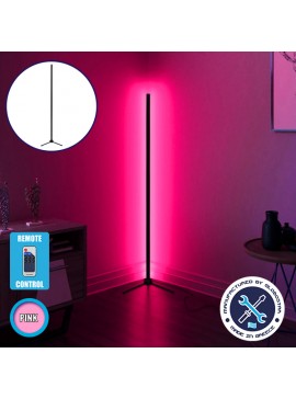 GLOBO-200-7 GloboStar® Μοντέρνο Minimal Επιδαπέδιο Μαύρο Φωτιστικό 200cm LED 32 Watt με Ασύρματο Χειριστήριο RF & Dimmer Ροζ GloboStar ALIEN Design GLOBO-200-7