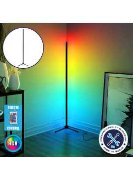 GLOBO-200-8 GloboStar® Μοντέρνο Minimal Επιδαπέδιο Μαύρο Φωτιστικό 200cm LED 32 Watt με Ασύρματο Χειριστήριο RF & Dimmer RGB GloboStar ALIEN Design GLOBO-200-8