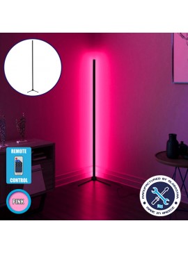 GLOBO-250-7 GloboStar® Μοντέρνο Minimal Επιδαπέδιο Μαύρο Φωτιστικό 250cm LED 40 Watt με Ασύρματο Χειριστήριο RF & Dimmer Ροζ GloboStar ALIEN Design GLOBO-250-7