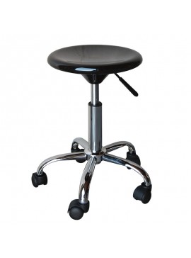 WOODWELL GLORY Σκαμπό, Βάση Χρώμιο, ABS Μαύρο, Ρυθμιζόμενο Ύψος, Περιστρεφόμενο, Τροχήλατο Φ32 H.45/57cm ΕΜ408