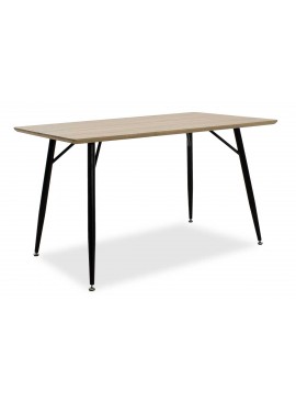 Τραπέζι Remi Megapap από Mdf σε sonoma - μαύρα μεταλλικά πόδια 130x80x76εκ. GP001-0028