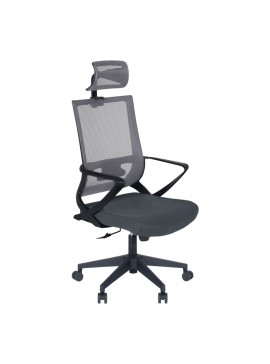 Καρέκλα γραφείου Cooper Megapap με ύφασμα Mesh σε χρώμα γκρι 59x56x123/134εκ.  GP003-0001