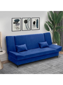Kαναπές - κρεβάτι Tiko Plus Megapap τριθέσιος με αποθηκευτικό χώρο και ύφασμα σε μπλε 200x90x96εκ. 0096466