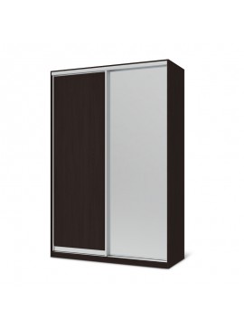 Ντουλάπα ρούχων Elegant Megapap δίφυλλη συρόμενη με καθρέφτη σε χρώμα wenge 150x60x225εκ. GP007-0050