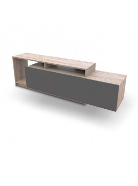 Έπιπλο τηλεόρασης Τ1 Megapap σε χρώμα sonoma - ανθρακί 160x38x48εκ. GP007-0063