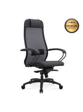 Καρέκλα γραφείου Samurai Comfort N.18 Megapap εργονομική με ύφασμα Mesh σε χρώμα γκρι 70x70x124/134εκ. GP008-0039