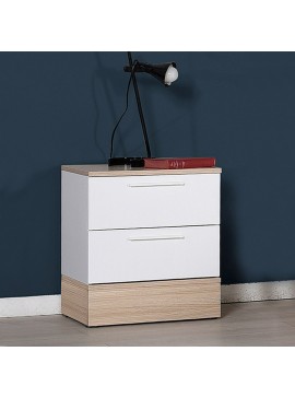 Κομοδίνo Base Megapap σε χρώμα λευκό - sonoma 45x40x52εκ.