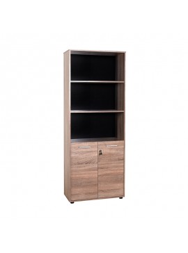 Ντουλάπι - βιβλιοθήκη New York Megapap δίφυλλο σε χρώμα latte 72x34x187εκ. GP009-0054