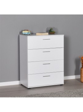 Συρταριέρα μελαμίνης Trendline Megapap σε χρώμα λευκό 73x44x96εκ.