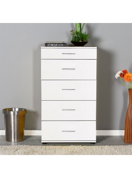 Συρταριέρα μελαμίνης Trendline Megapap με σε χρώμα λευκό 60x44x108εκ.