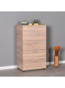 Συρταριέρα Trendline 5 Megapap σε χρώμα sonoma 60x44x108εκ. GP009-0075