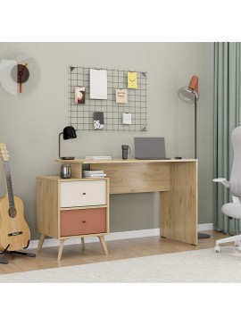 Γραφείο εργασίας Terra Megapap χρώμα florida oak 129x55x75εκ.