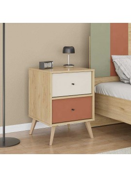 Κομοδίνο Terra Megapap χρώμα florida oak 44x44x61εκ.