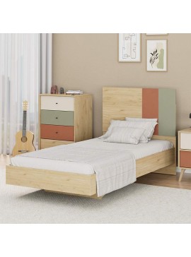 Κρεβάτι Terra Megapap χρώμα florida oak 100x200εκ.