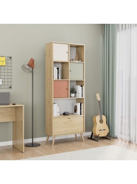 Βιβλιοθήκη Terra Megapap χρώμα florida oak 67x30x181εκ.